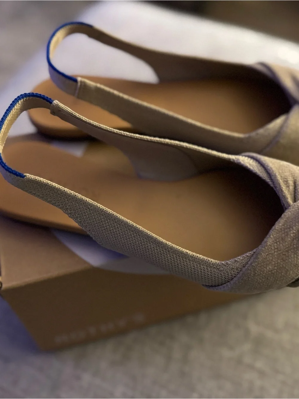 Rothy's The Twist Point Slingback in Brioche Size 8 New